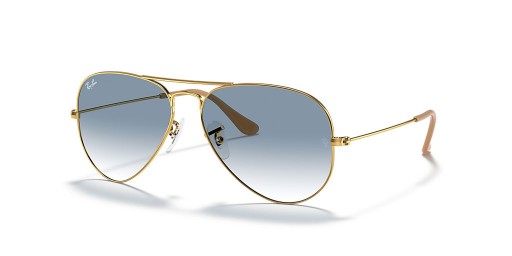 Ray-Ban RB3025 Aviator Gradient XXL (62 - 14) avec le Bleu de lentilles et d'Or frame Lunettes de soleil