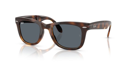 Ray-Ban RB4105 Wayfarer Folding Classic L (50 - 22) avec le Bleu de lentilles et Tortoise frame Lunettes de soleil