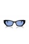Ray-Ban RB4430 Zena S (49 - 22) avec le Bleu de lentilles et Noir frame Lunettes de soleil