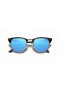 Ray-Ban RB3016 Clubmaster Flash Lentilles M (49 - 21) avec le Bleu de lentilles et Tortoise frame Lunettes de soleil