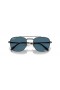 Ray-Ban RB8258 Frank II Titane M (51 - 20) avec le Bleu de lentilles et de Lunettes de soleil de cadre en Argent