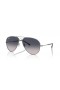 Ray-Ban RB3825 Vieux Aviator XL (58 - 14) avec le Bleu de lentilles et de Lunettes de soleil de cadre en Argent
