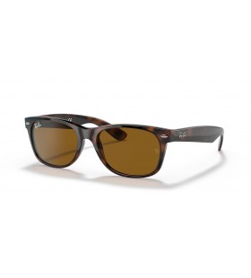 Ray-Ban RB2132 New Wayfarer Classic XL (58 - 18) avec des lentilles Brunes et Tortoise frame Lunettes de soleil