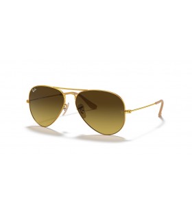 Ray-Ban RB3025 Aviator Gradient M (55 - 14) avec des lentilles Brunes et d'Or frame Lunettes de soleil