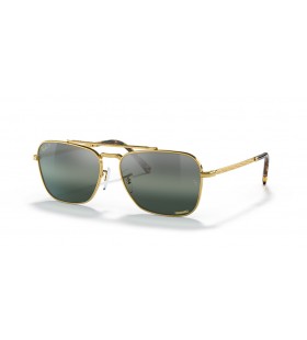 Ray-Ban RB3636 Nouvelle Caravane XL (58 - 15) avec de l'Argent et de lentilles d'Or frame Lunettes de soleil