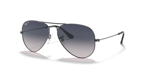 Ray-Ban RB3025 Aviator Gradient-M (55 - 14) mit Blauen Gläsern und Silber-Rahmen-Sonnenbrille