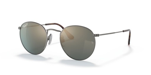 Ray-Ban RB8247 Runde Titanium S (50 - 21) mit Blauen Gläsern und Silber-Rahmen-Sonnenbrille