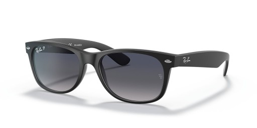 Ray-Ban RB2132 New Wayfarer Classic S (52 - 18) mit Blauen Gläsern und Schwarzem Rahmen, Sonnenbrillen