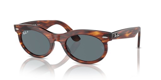 Ray-Ban RB2242 Wayfarer Oval M (50 - 22) mit Blauen Gläsern und Braun Rahmen Sonnenbrille