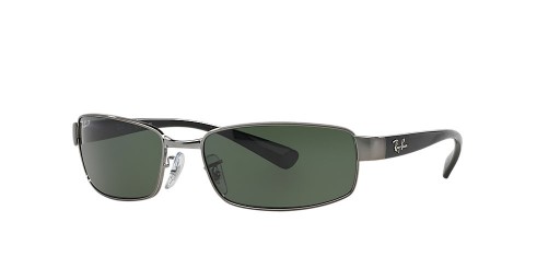 Ray-Ban RB3364 L (62 - 17) mit Grünen Linsen-und Silber-Rahmen-Sonnenbrille