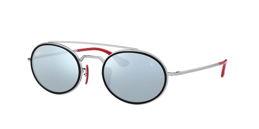 Ray-Ban RB3847M Scuderia Ferrari Collection XL (52 - 22) mit Silbernen Gläsern und Silber-Rahmen-Sonnenbrille