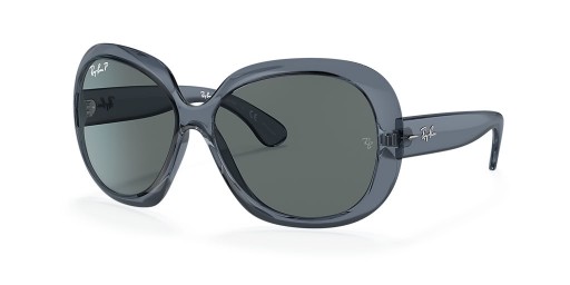 Ray-Ban RB4098 Jackie Ohh II Transparent M (60 - 14) mit Grauen Gläsern und Blau-Rahmen und Sonnenbrillen