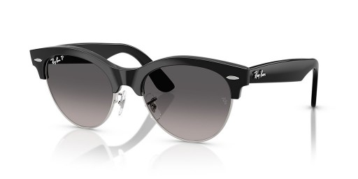 Ray-Ban RB2341 Clubmaster Weg L (54 - 19) mit Grauen Gläsern und Schwarzem Rahmen, Sonnenbrillen