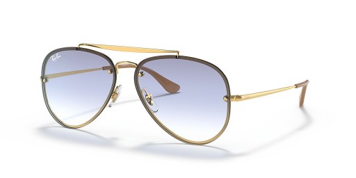 Ray-Ban RB3584N Blaze Aviator M (58 - 13) mit Blauen Gläsern und Gold Rahmen Sonnenbrille