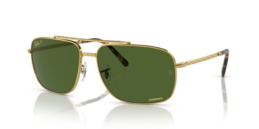 Ray-Ban RB3796 L (59 - 15) mit Grünen Gläsern und Gold Rahmen Sonnenbrille