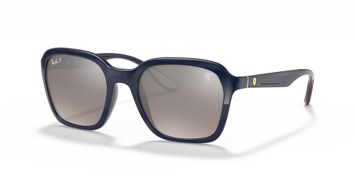Ray-Ban RB4343M Scuderia Ferrari Collection M (52 - 20) mit Silber-Gläsern und Blau-Rahmen und Sonnenbrillen