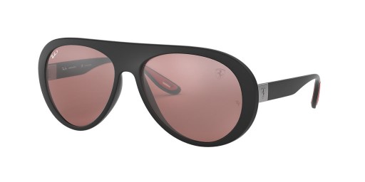 Ray-Ban RB4310M Scuderia Ferrari-Kollektion L (58 - 16) mit Silbernen Gläsern und Schwarzem Rahmen, Sonnenbrillen
