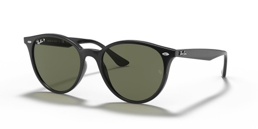 Ray-Ban RB4305F L (53 - 19) mit Grünen Gläsern und Schwarzem Rahmen, Sonnenbrillen