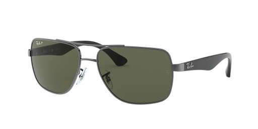 Ray-Ban RB3483 L (60 - 16) mit Grünen Linsen-und Silber-Rahmen-Sonnenbrille