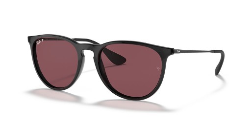 Ray-Ban RB4171 Erika Classic M (54 - 18) mit Violetten Gläsern und Schwarzem Rahmen, Sonnenbrillen