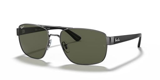 Ray-Ban RB3663 XL (60 - 17) mit Grünen Linsen-und Silber-Rahmen-Sonnenbrille
