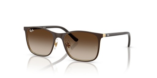 Ray-Ban RB9551S Kinder-S (48 - 16) mit Braunen Linsen und Braunem Rahmen Sonnenbrille