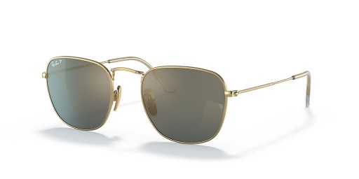 Ray-Ban RB8157 Frank Titanium S (51 - 20) mit Blauen Gläsern und Gold Rahmen Sonnenbrille