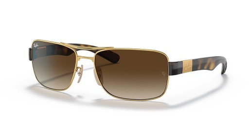 Ray-Ban RB3522 XXL (61 - 17) mit Braunen Linsen und Gold Rahmen Sonnenbrille