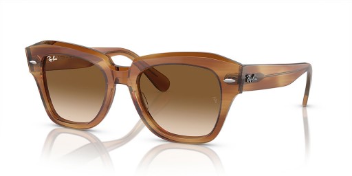 Ray-Ban State Street RB2186 M (49 - 20) mit Braunen Linsen und Tortoise frame Sonnenbrillen