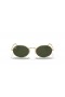 Ray-Ban Oval RB3547 Metall XL (54 - 21) mit Grünen Gläsern und Gold Rahmen Sonnenbrille