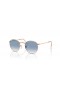 Ray-Ban RB3447 Round Metal XS (47 - 21) mit Blauen Gläsern und Rosa Rahmen Sonnenbrille