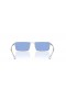 Ray-Ban RB3741 Emy Bio-XXL (59 - 17) mit Blauen Gläsern und Silber-Rahmen-Sonnenbrille