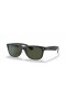 Ray-Ban RB2132F New Wayfarer Matte XL (58 - 18) mit Grünen Gläsern und Schwarzem Rahmen, Sonnenbrillen