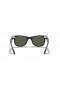 Ray-Ban RB2140F Original Wayfarer Classic L (52 - 22) mit Grünen Gläsern und Schwarzem Rahmen, Sonnenbrillen