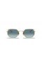 Ray-Ban Octagonal RB3556N Classic L (53 - 21) mit Blauen Gläsern und Gold Rahmen Sonnenbrille