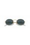 Ray-Ban Oval RB3547 Metall M (51 - 21) mit Blauen Gläsern und Gold Rahmen Sonnenbrille