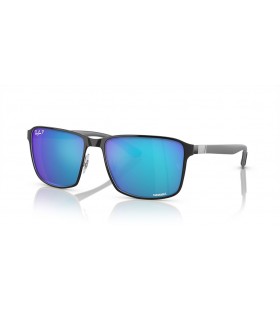 Ray-Ban RB3721CH Chromance XXL (59 - 17) mit Blauen Gläsern und Schwarzem Rahmen, Sonnenbrillen