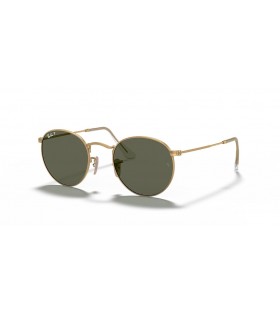 Ray-Ban RB3447 Round Metal S (50 - 21) mit GrÃ¼nen GlÃ¤sern und Gold Rahmen Sonnenbrille