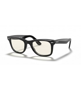 Ray-Ban RB2140F Wayfarer Klare Entwickeln L (52 - 22) mit Grauen GlÃ¤sern und Schwarzem Rahmen, Sonnenbrillen