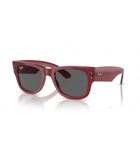 Ray-Ban RB0840S Mega Wayfarer Bio-Basierten M (51 - 21) mit Grauen Linsen und Roter Rahmen Sonnenbrille