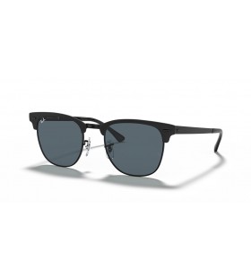 Ray-Ban RB3716 Clubmaster Metal L (51 - 21) mit Blauen Gläsern und Schwarzem Rahmen, Sonnenbrillen