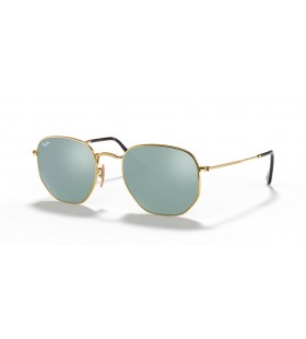 Ray-Ban RB3548N Hexagonal Flache Linsen M (51 - 21) mit Silbernen GlÃ¤sern und Gold Rahmen Sonnenbrille