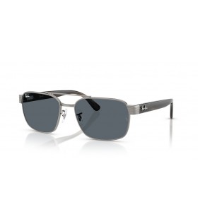 Ray-Ban RB3751 L (58 - 17) mit Blauen Gläsern und Silber-Rahmen-Sonnenbrille