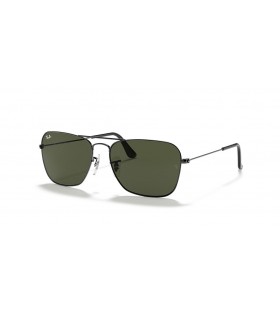 Ray-Ban RB3136 Caravan XL (58 - 15) mit Grünen Linsen-und Silber-Rahmen-Sonnenbrille