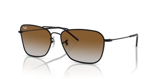 Ray-Ban RBR0102S Καραβάνι Αντίστροφη XL (58 - 15) με Καφέ φακούς και Μαύρα γυαλιά Ηλίου πλαισίων