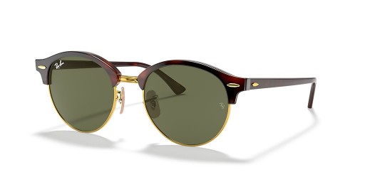 Ray-Ban RB4246 Clubround Κλασικό M (51 - 19) με Πράσινο φακούς και γυαλιά Ηλίου πλαισίων Tortoise