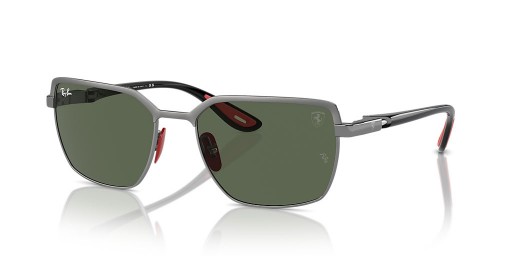 Ray-Ban RB3743M Scuderia Ferrari Collection XXL (58 - 19) με Πράσινο φακούς και γυαλιά Ηλίου πλαισίων Γκρίζο