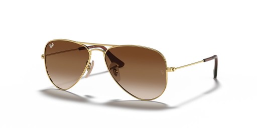 Ray-Ban RB9506S Aviator Παιδιά M (50 - 13) με Καφέ φακούς και γυαλιά Ηλίου πλαισίων Χρυσή