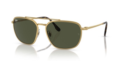 Ray-Ban RB3708 L (56 - 18) με Πράσινο φακούς και γυαλιά Ηλίου πλαισίων Χρυσή