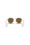 Ray-Ban RB3447 γύρω από τη Λάμψη τους Φακούς L (53 - 21) με Μπλε φακούς και γυαλιά Ηλίου πλαισίων Χρυσή